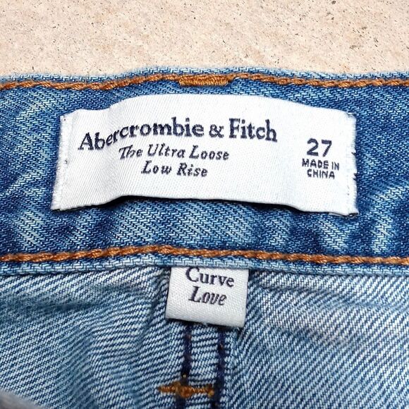 Abercrombie & Fitch Ultra Loose Low Rise Jeans Women's Size 27 Curve Love - Picture 5 of 9